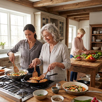Cuisine entre générations avec les spatules en bois de référence.